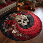 Festive Skull Round Mat Rug - Nature Design | Serene Home Decor