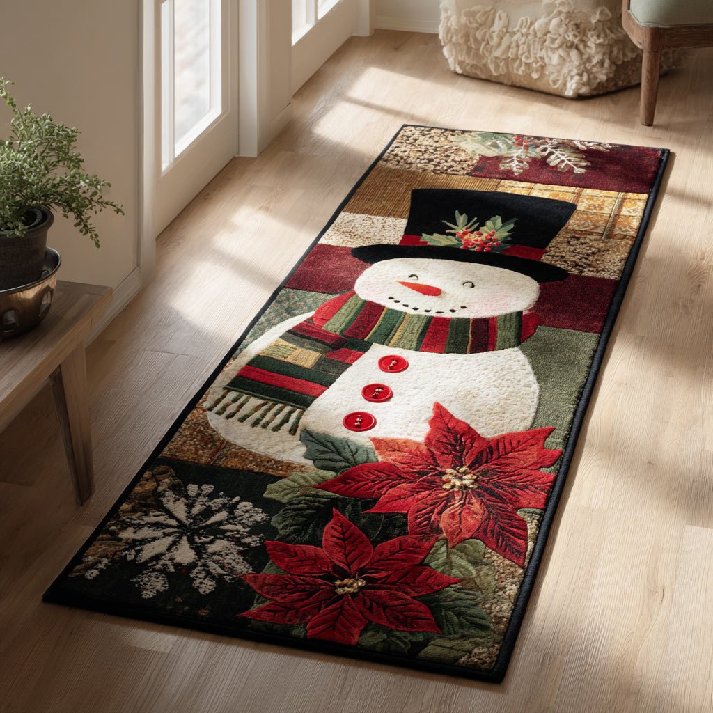 Festive Snowman Runner Carpet Runner Rug - Cute Pet Design | Animal Printed Runner Rug
