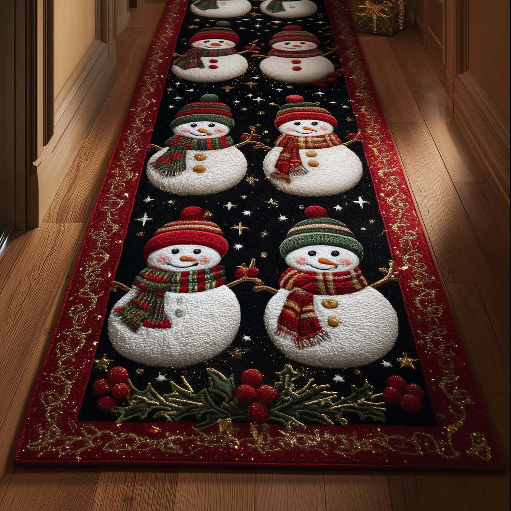 Festive Snowmen Runner Rug - Nature Design | Serene Runner Rug