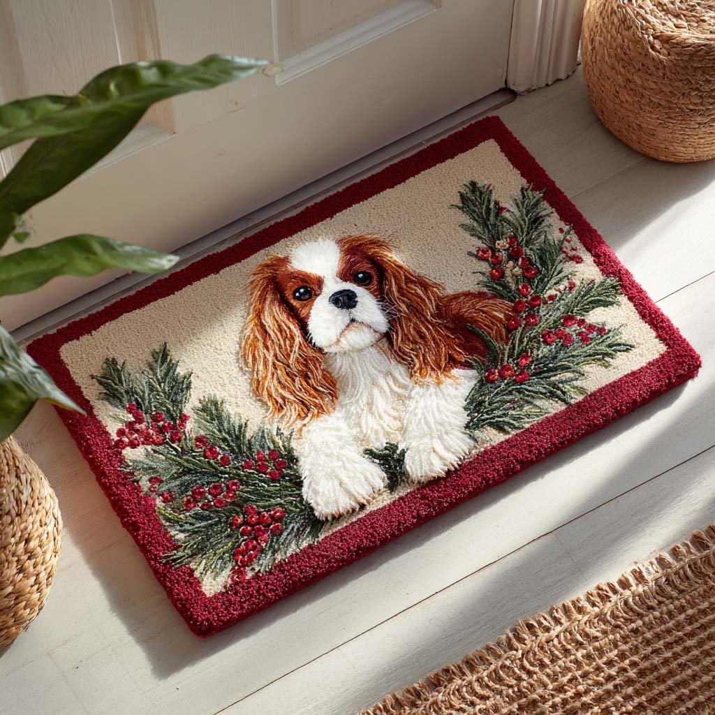 Festive Spaniel Doormat - Nature Design | Printed Welcome Doormat