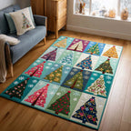 Festive Trees area rug in a living room