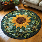 Field of Joy Round Mat Rug - washable non-slip printed rug