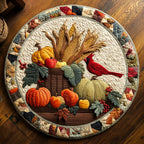 Fields of Gratitude Round Mat Rug - washable non-slip printed rug