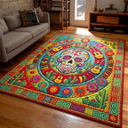Fiesta Celebration area rug in a living room