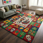 Fiesta Dance area rug in a living room