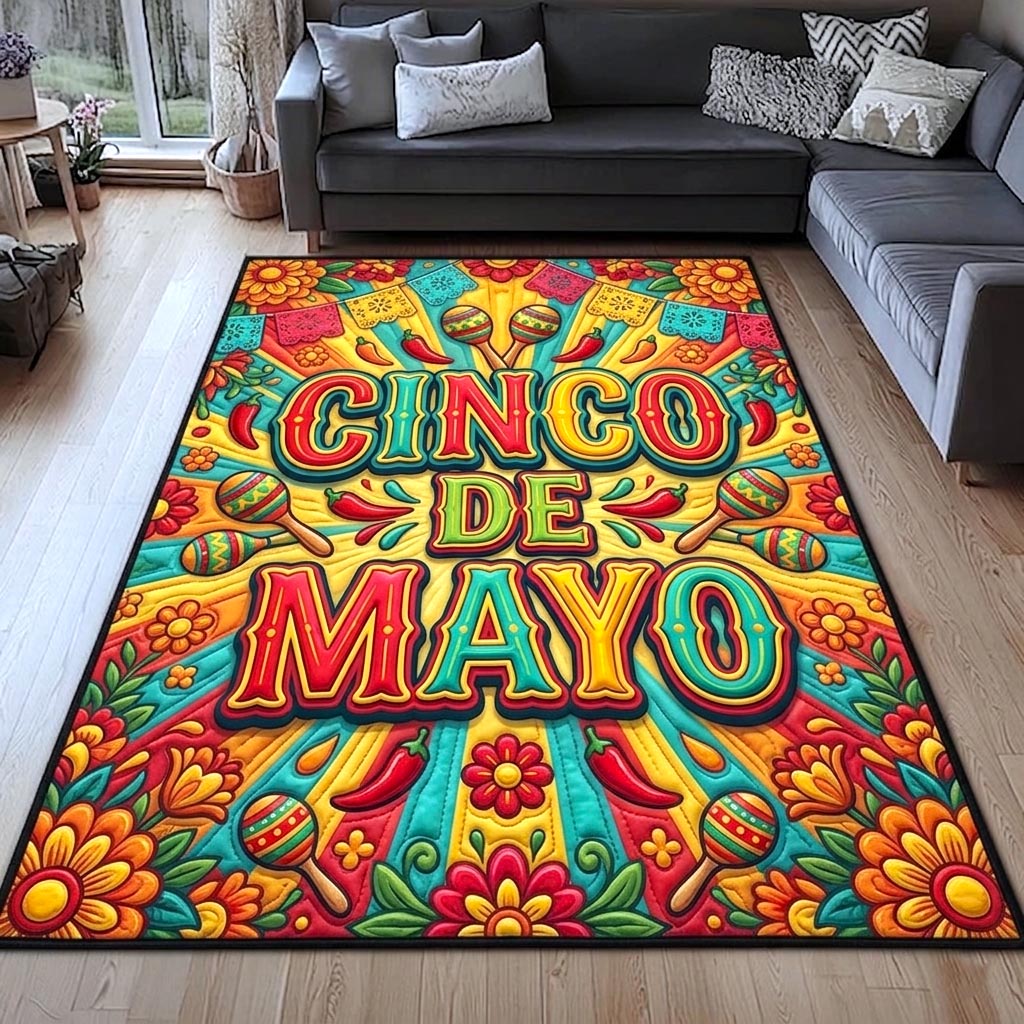 Fiesta Nights area rug in a living room