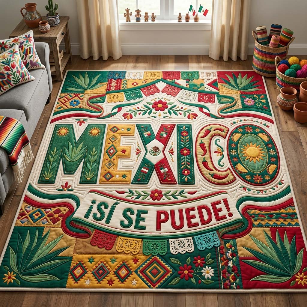 Fiesta Threads area rug in a living room
