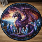 Fireborn Legacy Round Mat Rug - washable non-slip printed rug