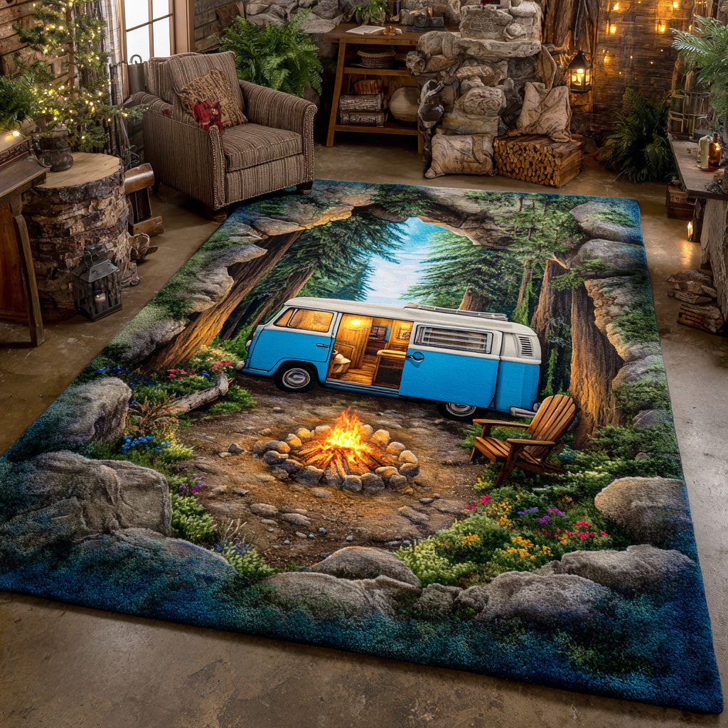 Firelight Meadow area rug in a living room