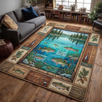 Fishing Life area rug in a living room
