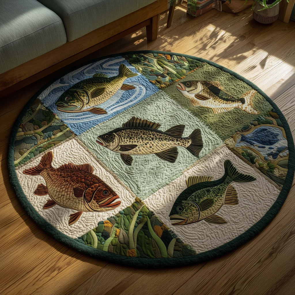 Fishing Season Round Mat Rug - Nature Design | Serene Home Decor