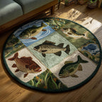 Fishing Season Round Mat Rug - Nature Design | Serene Home Decor