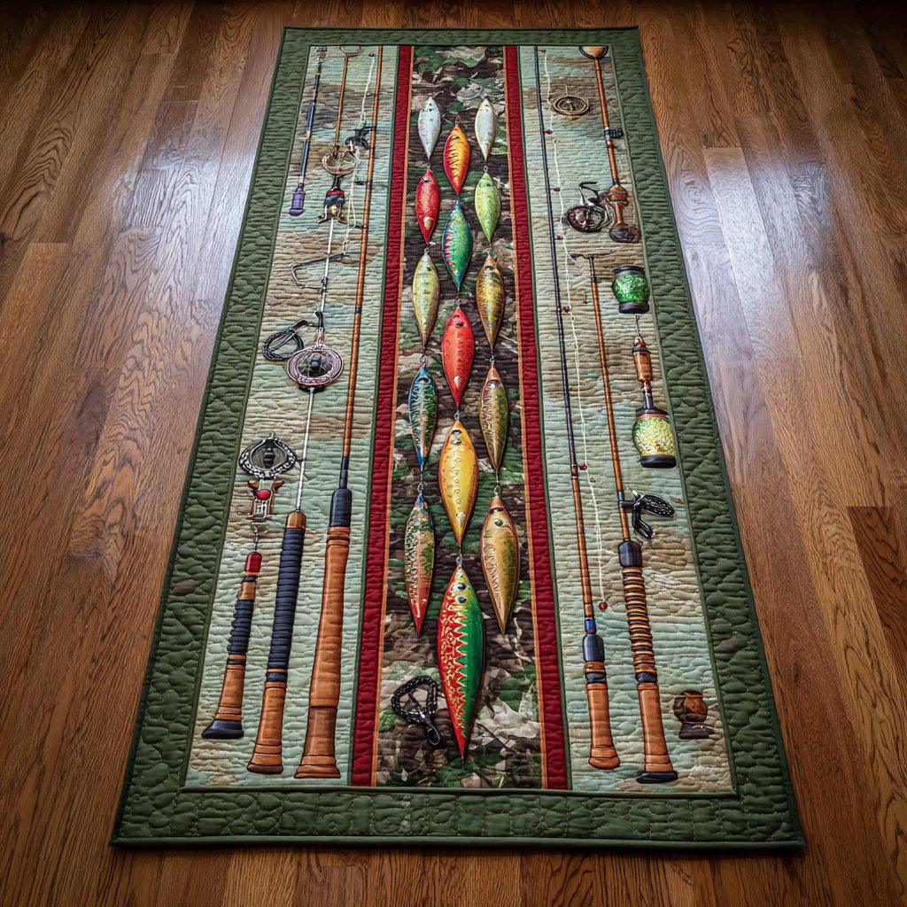 Fishing Trail Runner Carpet Runner Rug - Cute Pet Design | Animal Printed Runner Rug
