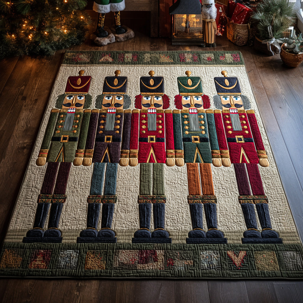 Five Nutcracker Guard area rug in a living room