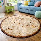 Flatbread Cozy Round Mat Rug - washable non-slip printed rug