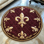 Fleur Royale Round Mat Rug - washable non-slip printed rug