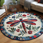 Flight of Fantasy Round Mat Rug - washable non-slip printed rug