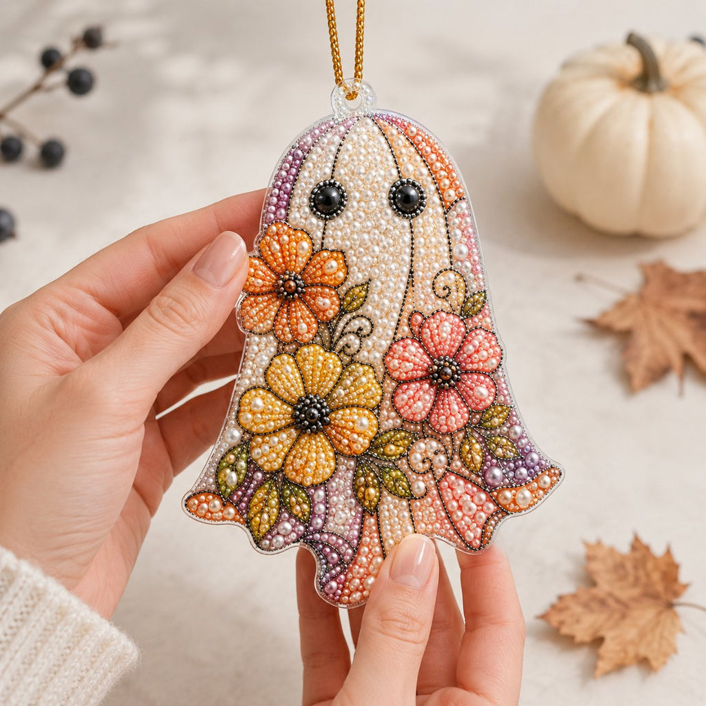 Floral Little Boo Christmas Ornament