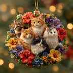 Floral Paws Christmas Ornament
