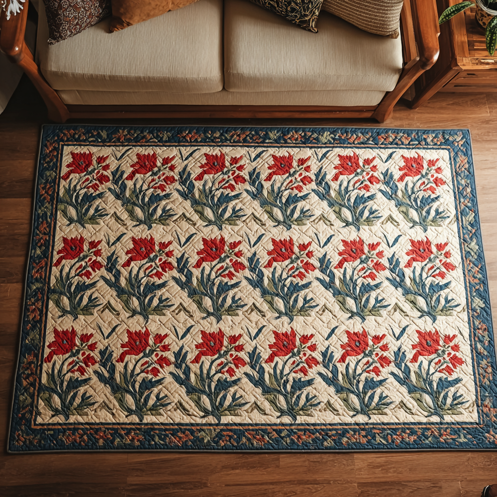 Floral Charm area rug in a living room