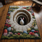 Floral Easter Burrow area rug in a living room