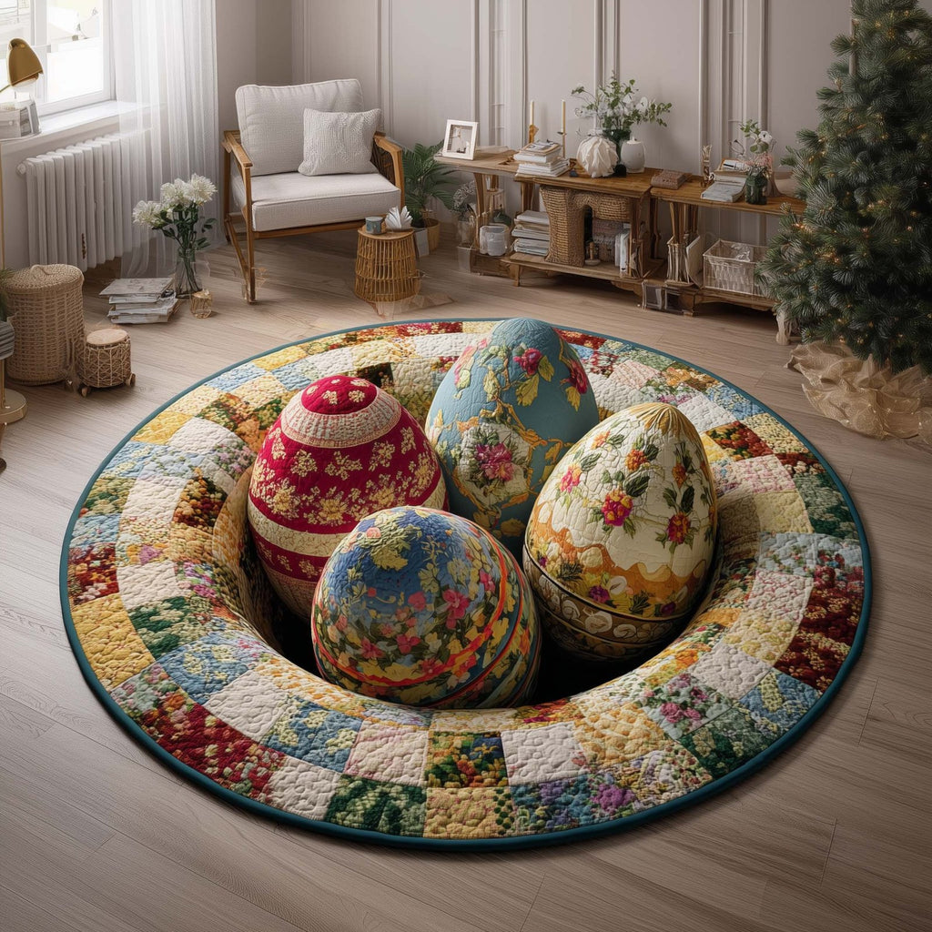 Floral Eggs Round Mat Rug - Nature Design | Serene Home Decor