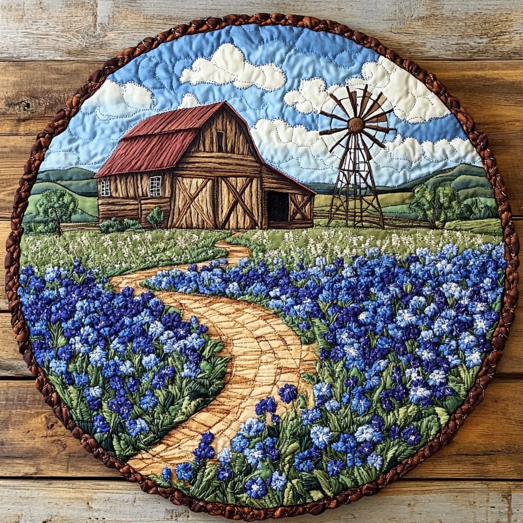 Floral Essence Round Mat Rug - washable non-slip printed rug