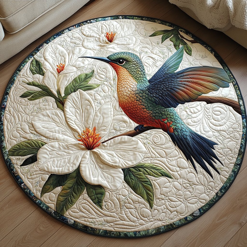 Floral Flight Round Mat Rug - Nature Design | Serene Home Decor
