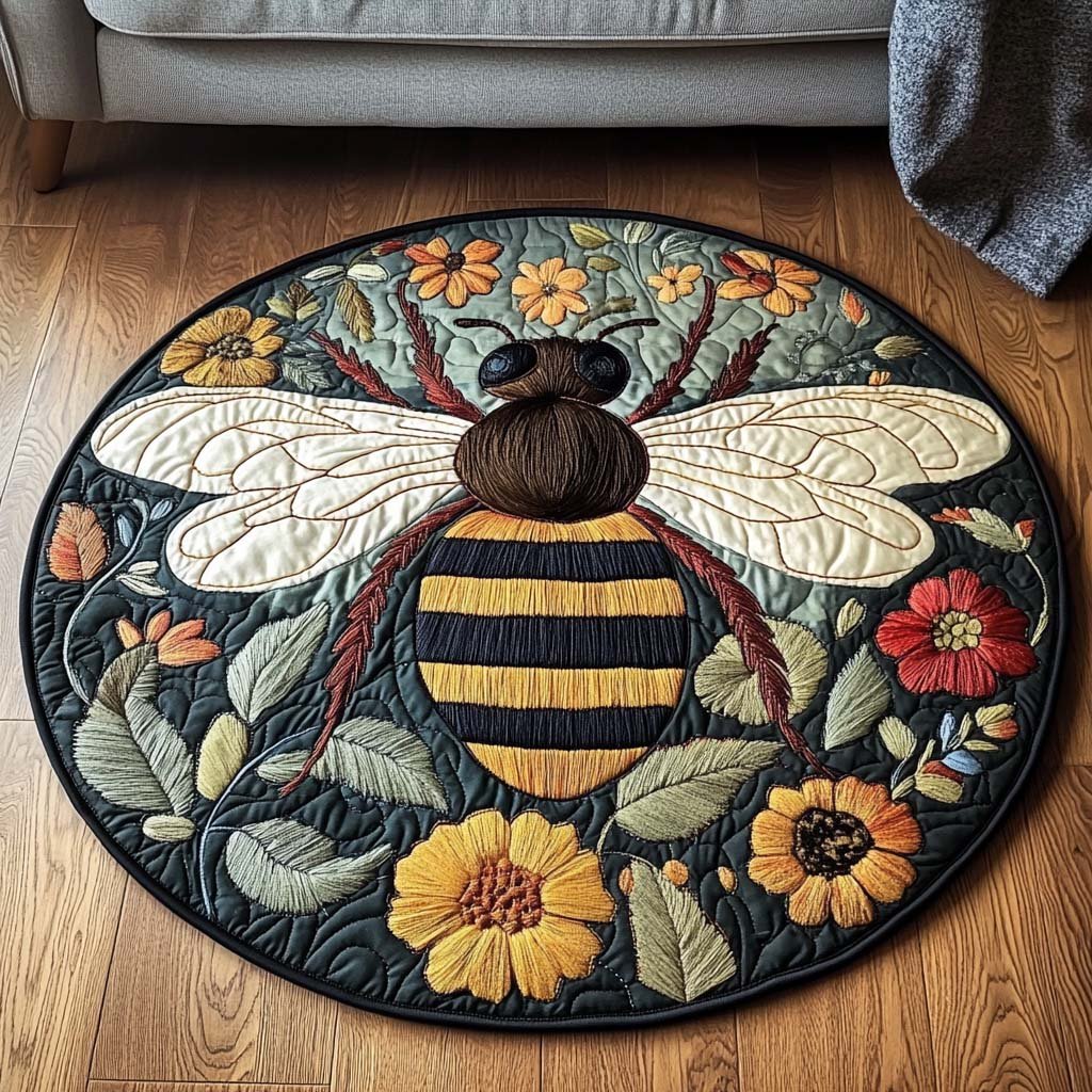 Floral Flight Round Mat Rug - Nature Design | Serene Home Decor