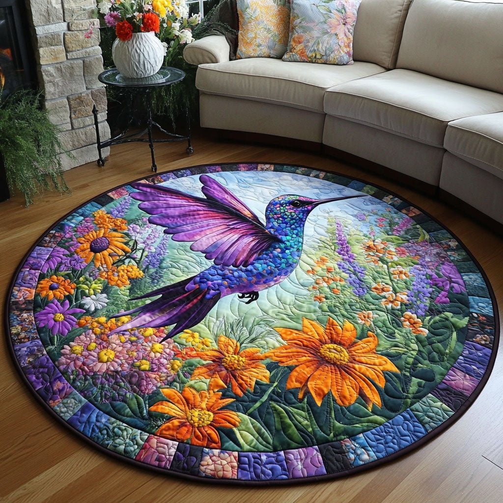 Floral Flutter Round Mat Rug - Nature Design | Serene Home Decor