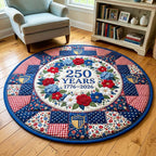 Floral Liberty Round Mat Rug - washable non-slip printed rug