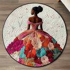 Floral Majesty Round Mat Rug - Nature Design | Serene Home Decor