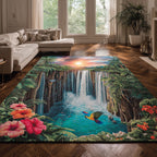 Floral Peak area rug in a living room