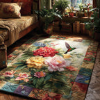 Floral Wings area rug in a living room