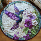 Floral Wings Round Mat Rug - washable non-slip printed rug