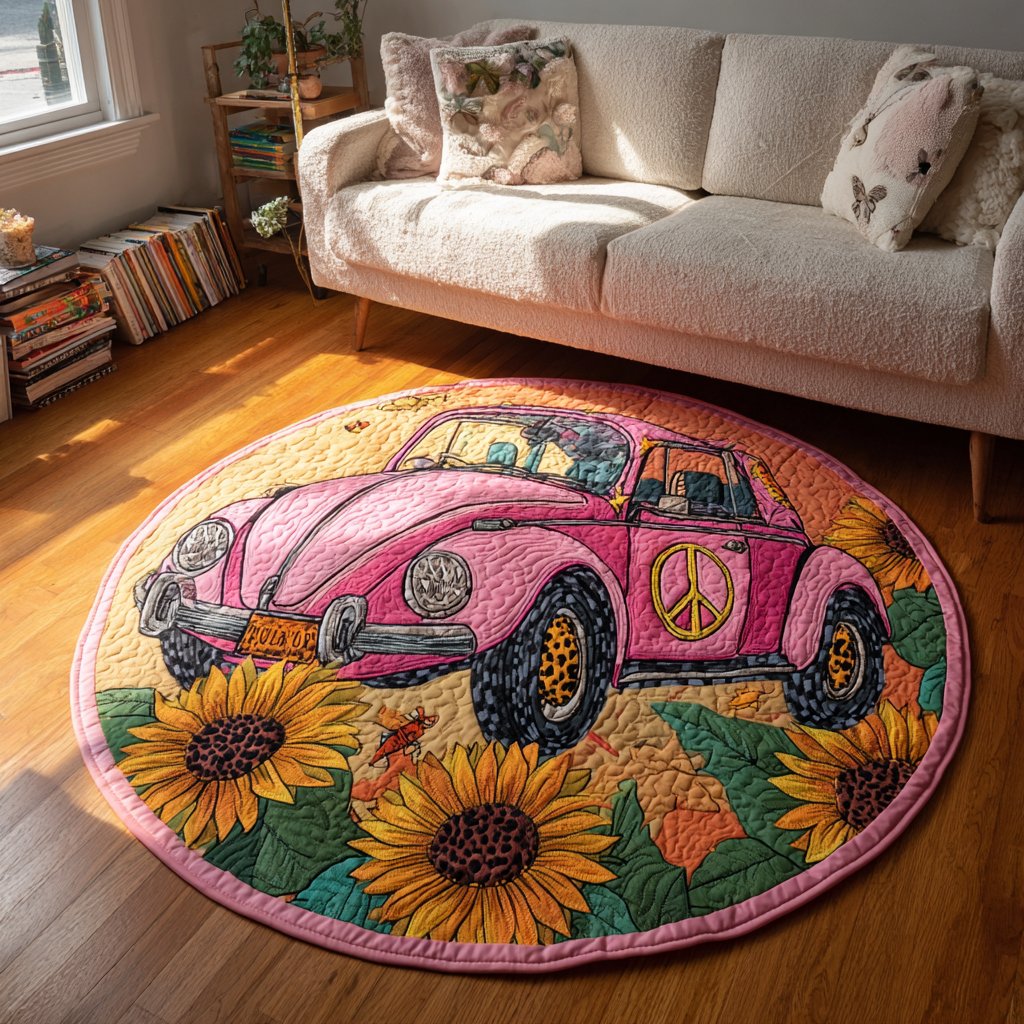Flower Drive Round Mat Rug - Nature Design | Serene Home Decor