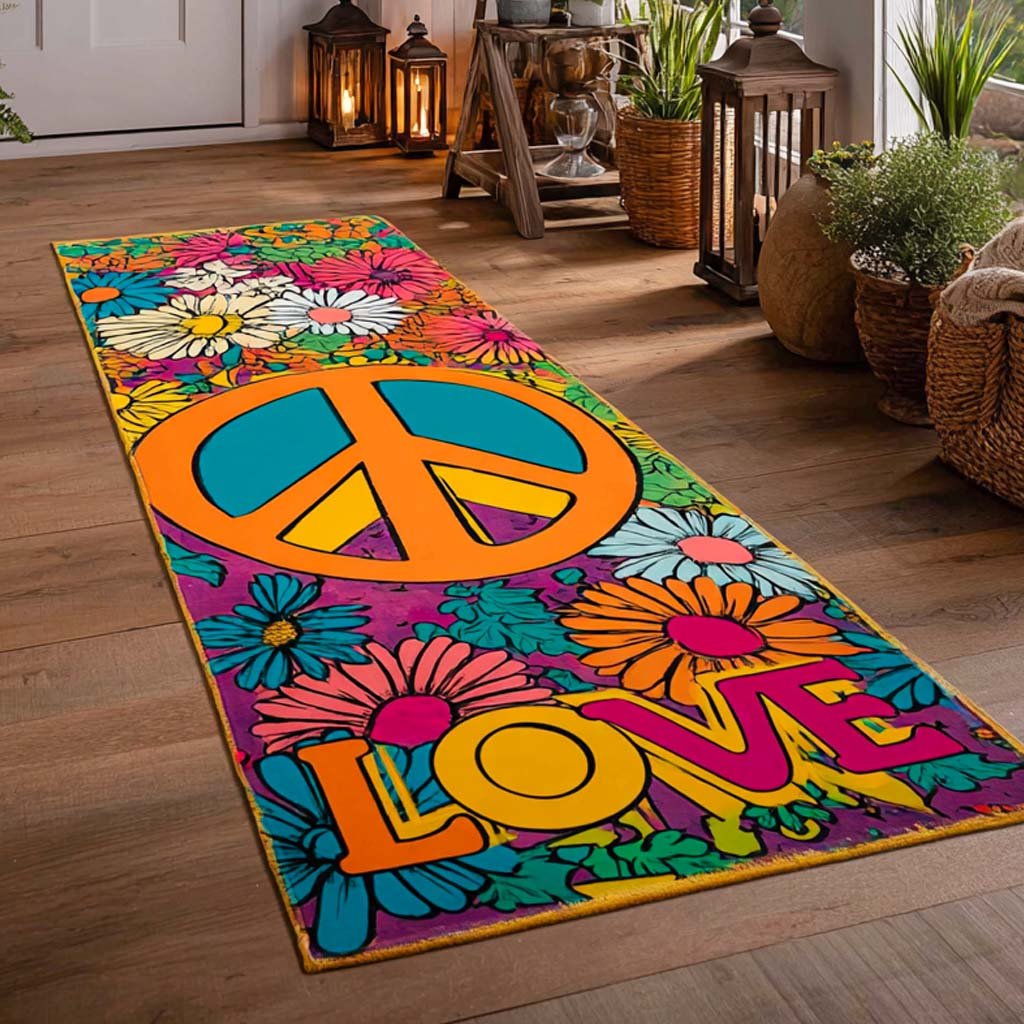 Flower Love Runner Carpet Runner Rug - Cute Pet Design | Animal Printed Runner Rug