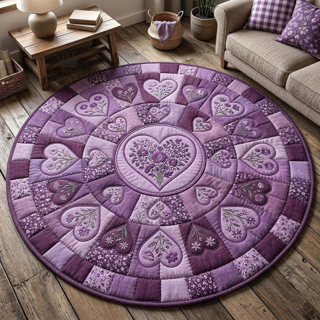Flower Patchwork Round Mat Rug - Nature Design | Serene Home Decor