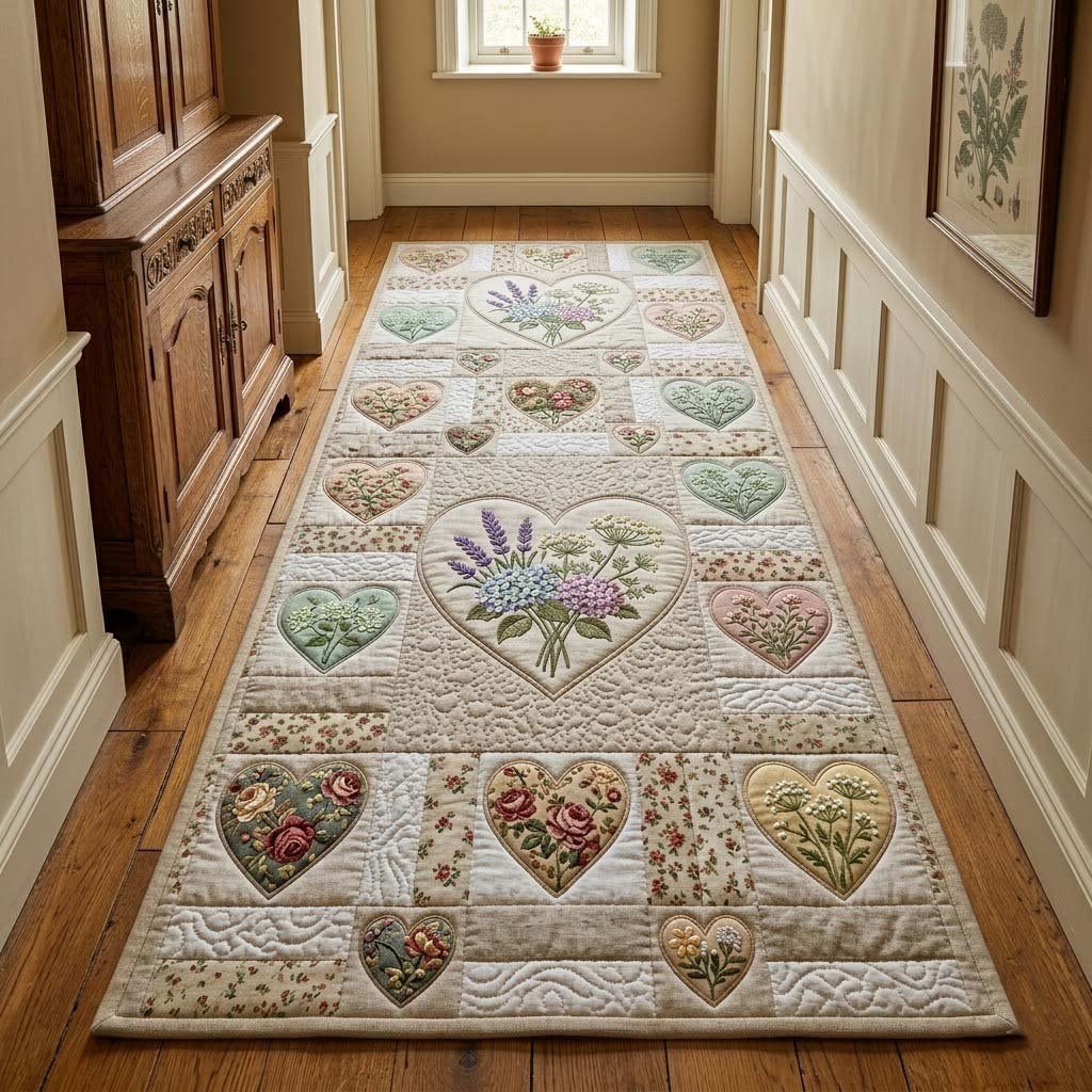Flower Patchwork Runner Rug - Nature Design | Serene Runner Rug