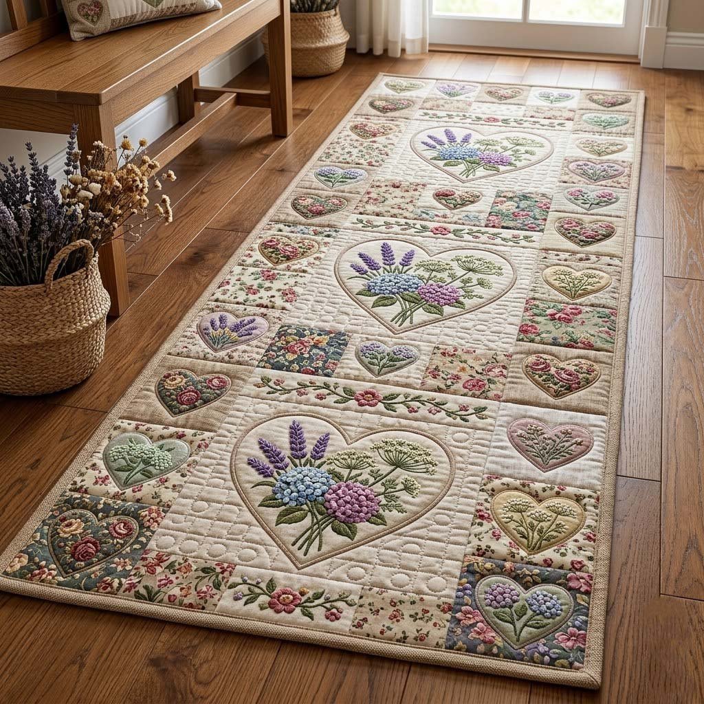 Flower Patchwork Runner Rug - Nature Design | Serene Runner Rug