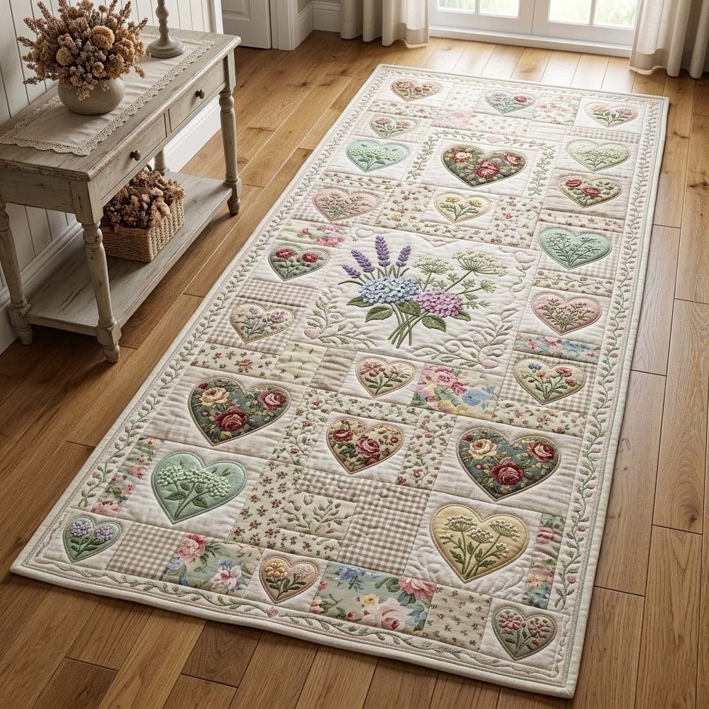 Flower Patchwork Runner Rug - Nature Design | Serene Runner Rug