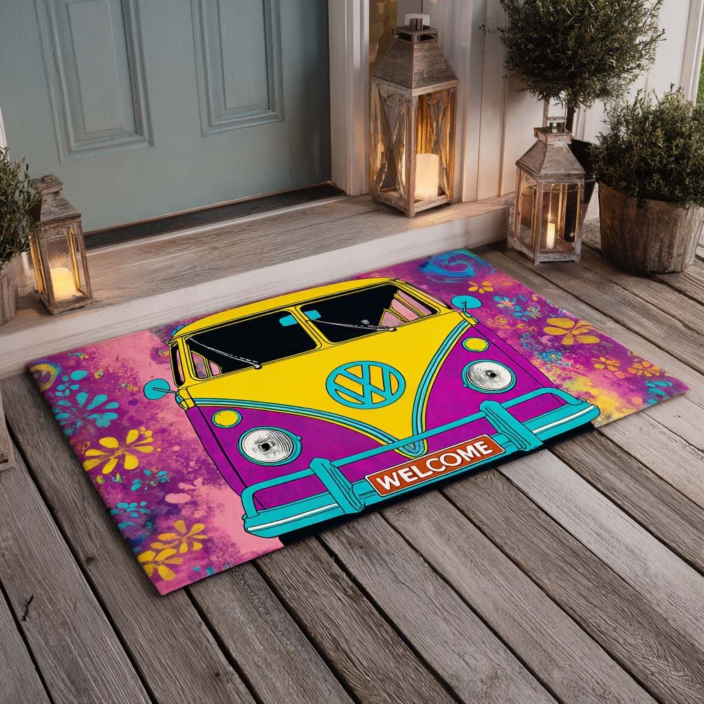 Flower Power Van Doormat - Nature Design | Printed Welcome Doormat