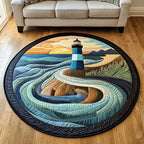 Flowing Tides Round Mat Rug - washable non-slip printed rug