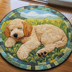 Fluffy Napper Round Mat Rug - washable non-slip printed rug