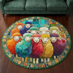 Fluffy Sheep Round Mat Rug - Nature Design | Serene Home Decor