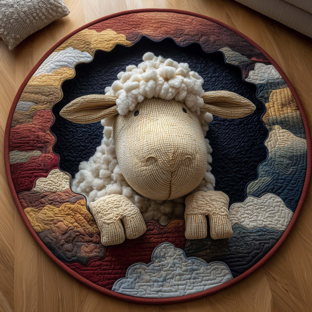 Fluffy Sheep Round Mat Rug - Nature Design | Serene Home Decor