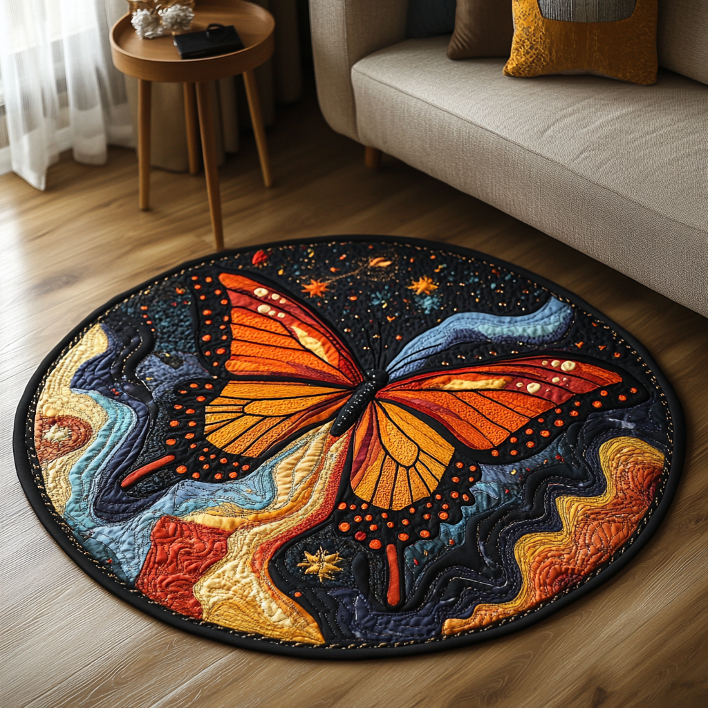 Fluttering Beauty Round Mat Rug