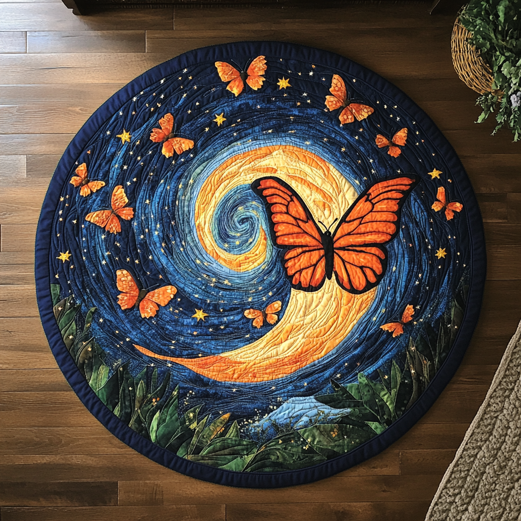 Fluttering Grace Round Mat Rug