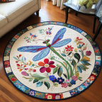 Fluttering Magic Round Mat Rug - washable non-slip printed rug