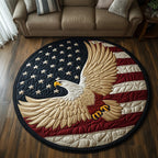 Flying Eagle Round Mat Rug - washable non-slip printed rug